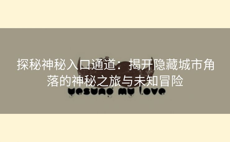 探秘神秘入口通道：揭开隐藏城市角落的神秘之旅与未知冒险