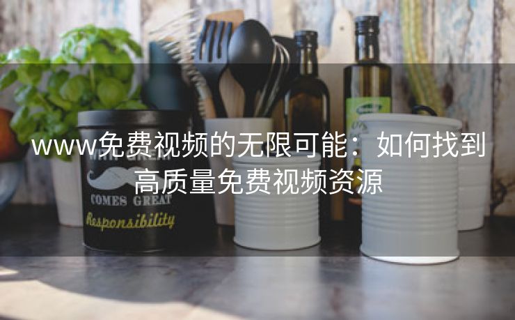 www免费视频的无限可能：如何找到高质量免费视频资源