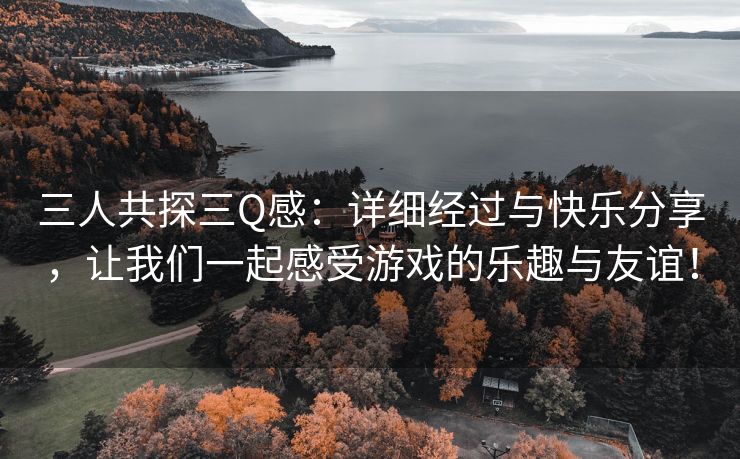 三人共探三Q感：详细经过与快乐分享，让我们一起感受游戏的乐趣与友谊！