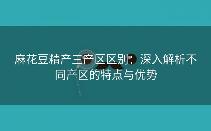 麻花豆精产三产区区别：深入解析不同产区的特点与优势
