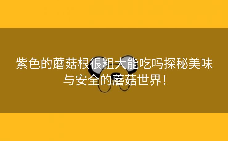 紫色的蘑菇根很粗大能吃吗探秘美味与安全的蘑菇世界！