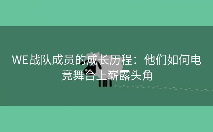 WE战队成员的成长历程：他们如何电竞舞台上崭露头角