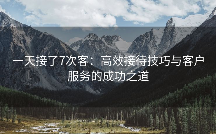 一天接了7次客：高效接待技巧与客户服务的成功之道