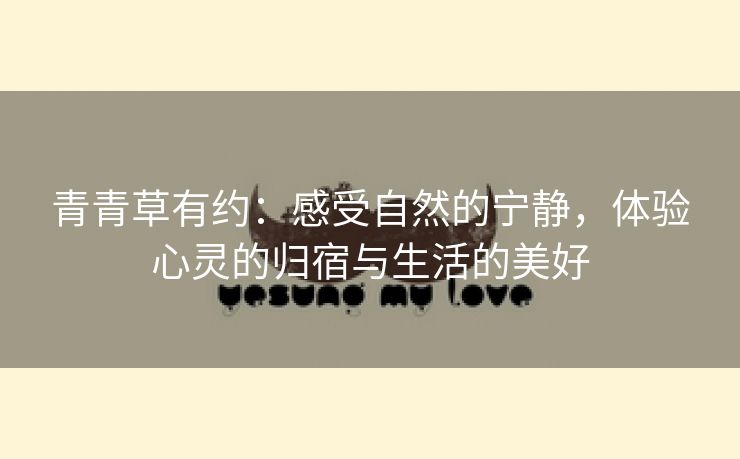 青青草有约：感受自然的宁静，体验心灵的归宿与生活的美好