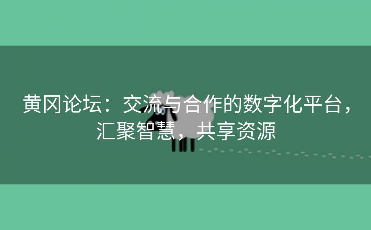 黄冈论坛：交流与合作的数字化平台，汇聚智慧，共享资源