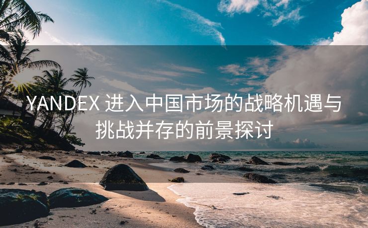 YANDEX 进入中国市场的战略机遇与挑战并存的前景探讨